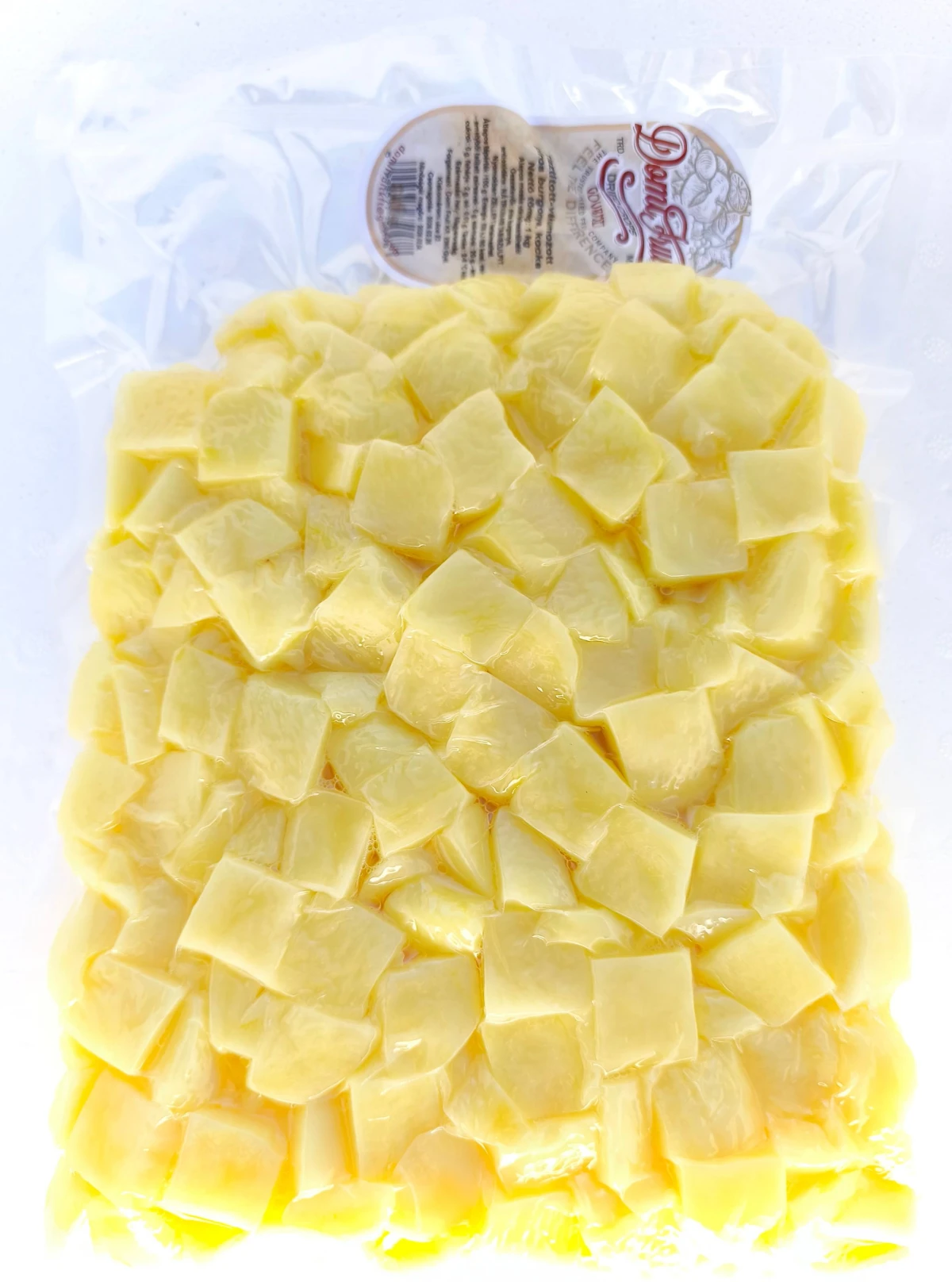 Piros, kocka burgonya, tisztított, vákuumcsomagolt, 10 kg
