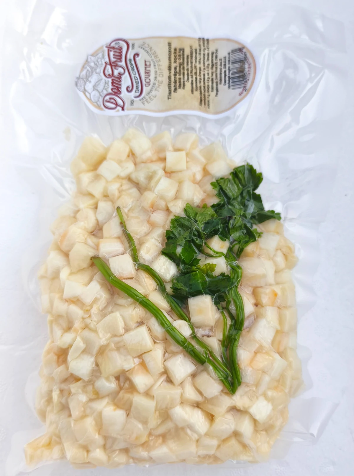 Fehérrépa, kocka, tisztított, vákuumcsomagolt, 500 g
